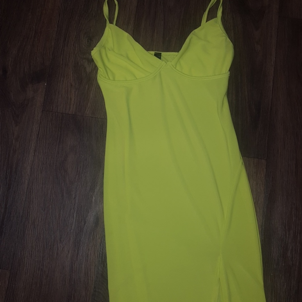 Lime green slight see through dress